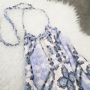 Moon River Blue and White Maxi Dress